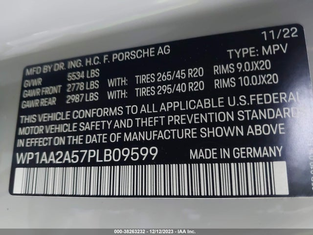 2023 PORSCHE MACAN WP1AA2A57PLB09599 Photo 8