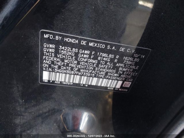 3HGGK5G87FM733915 Honda FIT EX