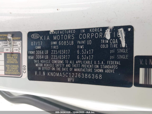 KNDMA5C12J6386368 KIA Sedona L