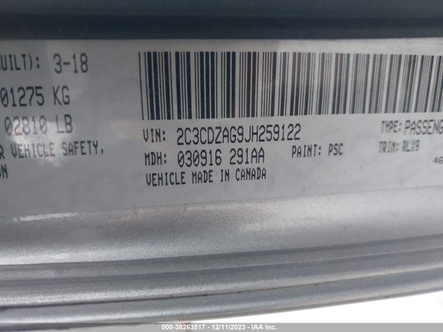 Dodge Challenger Sxt Plus 2018 2C3CDZAG9JH259122 Image 9