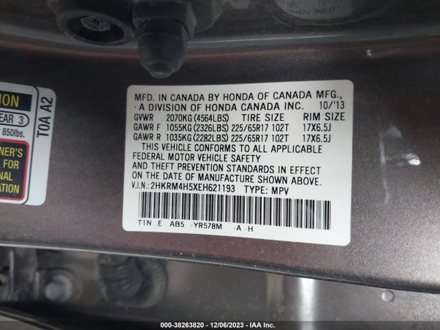 Honda CR-V EX 2014 2HKRM4H5XEH621193 Image 9