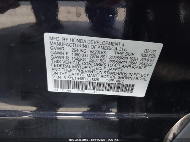 Acura Mdx Technology Package 2023 5J8YE1H48PL031329 Image 9