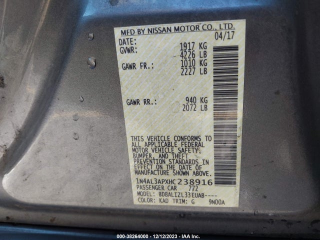 Nissan Altima 2017 1N4AL3APXHC238916 Image 21