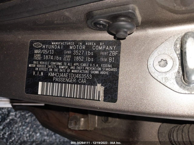 2013 HYUNDAI ACCENT GLS VIN: KMHCU4AE1DU463553