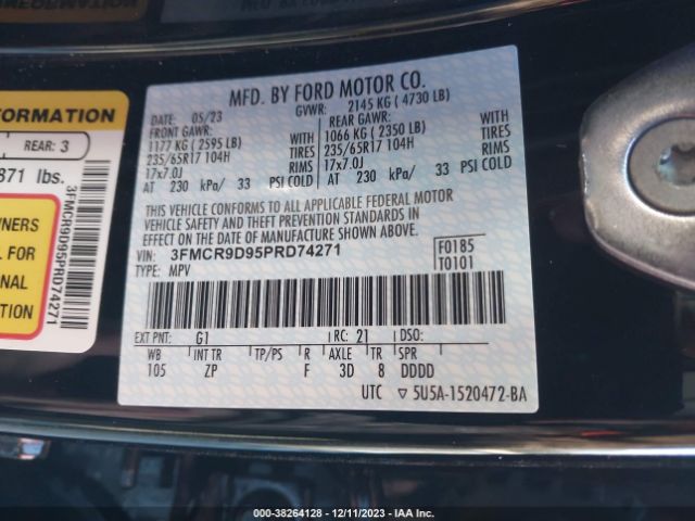 3FMCR9D95PRD74271 Ford Bronco Sport Badlands