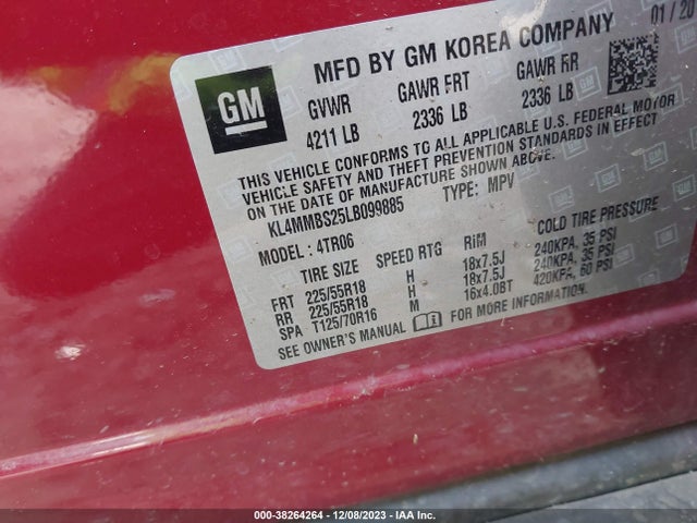 KL4MMBS25LB099885 Buick Encore Gx Fwd Preferred