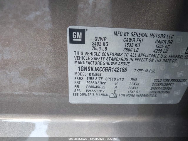 Chevrolet Suburban Ltz 2016 1GNSKJKC6GR142186 Image 9