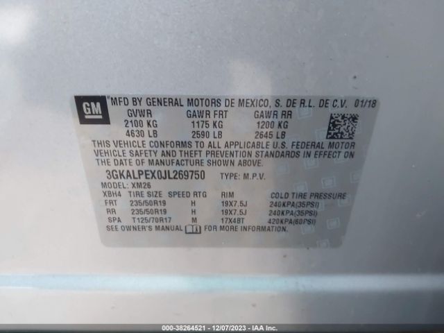 3GKALPEX0JL269750 GMC Terrain Slt