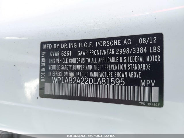 2013 PORSCHE CAYENNE WP1AB2A22DLA81595 Photo 8