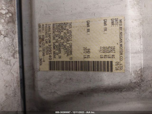 1N4AL3AP1HN309540 Nissan Altima 2.5 S