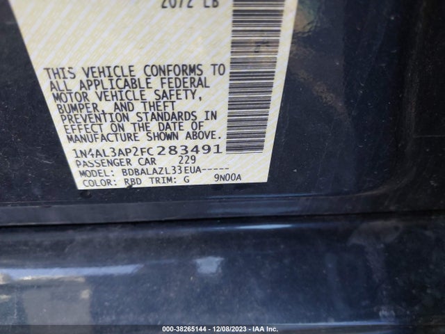 2015 NISSAN ALTIMA 2.5 VIN: 1N4AL3AP2FC283491