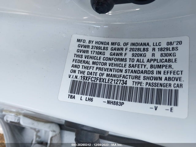 Honda Civic Sport 2020 19XFC2F8XLE212734 Image 9