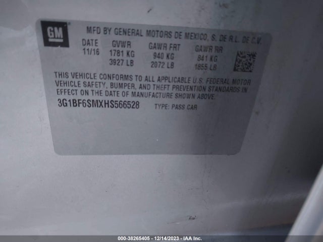 Chevrolet Cruze Premier Auto 2017 3G1BF6SMXHS566528 Image 9