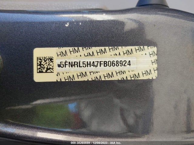 Honda ODYSSEY EX 2015 5FNRL5H47FB068924 Image 9