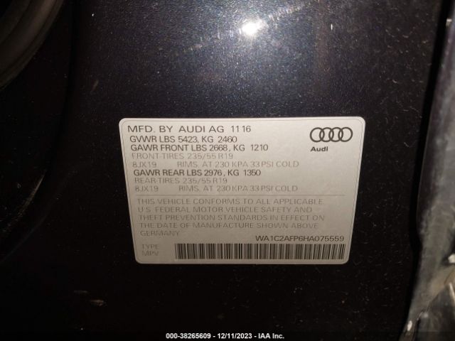 2017 AUDI Q5 WA1C2AFP6HA075559 Photo 8