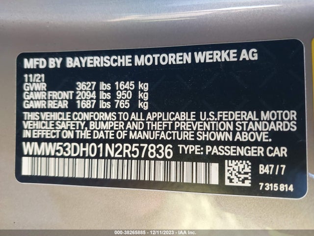 2022 MINI HARDTOP WMW53DH01N2R57836 Photo 8