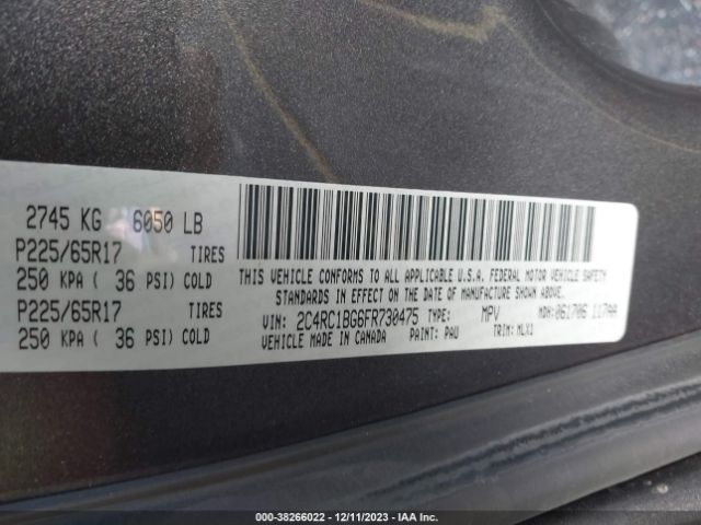 2C4RC1BG6FR730475 Chrysler Town  Country Touring