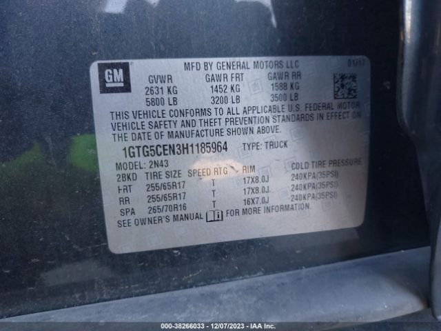 1GTG5CEN3H1185964 GMC CANYON SLE