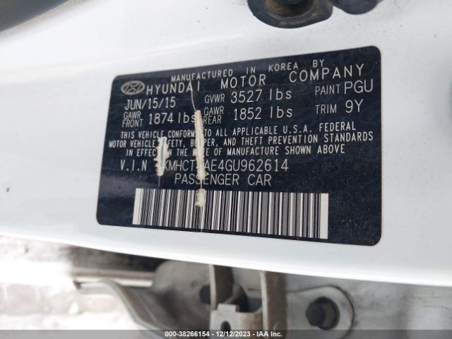 KMHCT4AE4GU962614 Hyundai ACCENT SE