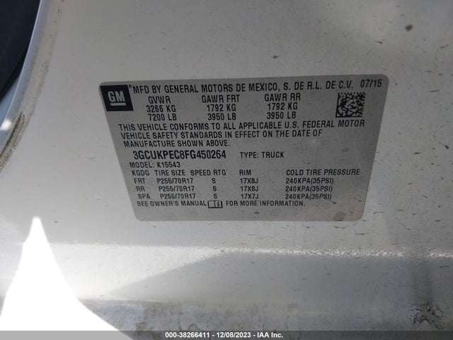 Chevrolet Silverado 1500 Ls 2015 3GCUKPEC8FG450264 Image 9
