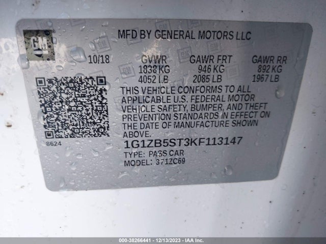 Chevrolet Malibu 1ls 2019 1G1ZB5ST3KF113147 Image 9
