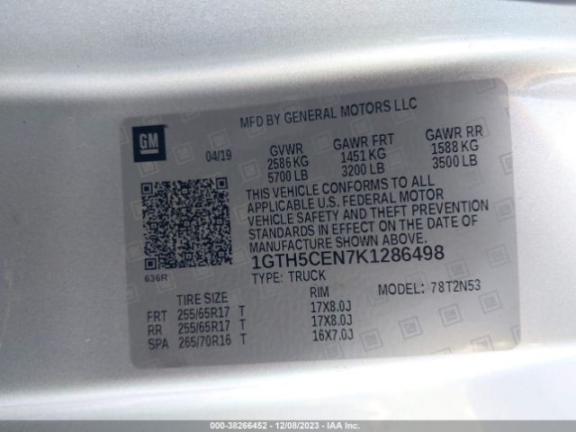 1GTH5CEN7K1286498 GMC CANYON SLE