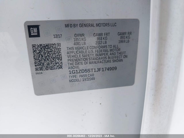 Chevrolet MALIBU LT 2018 1G1ZD5ST1JF174909 Image 9