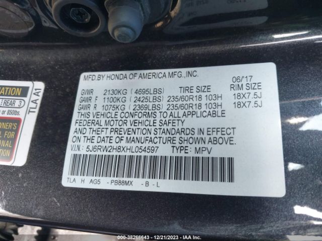 5J6RW2H8XHL054597 Honda Cr-v Ex-l/ex-l Navi