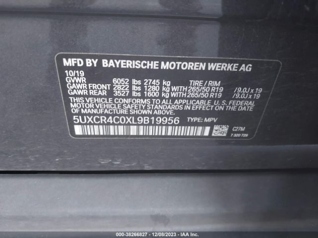5UXCR4C0XL9B19956 BMW X5 Sdrive40i