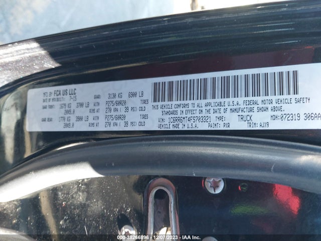 2015 RAM 1500 SPORT VIN: 1C6RR6MT4FS703321