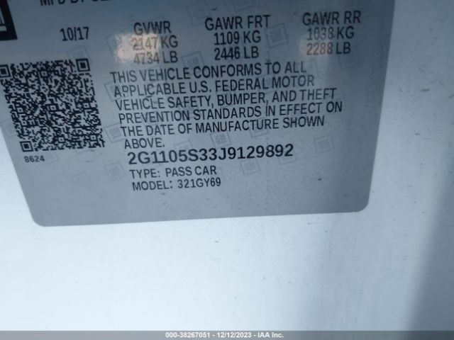 2G1105S33J9129892 Chevrolet IMPALA 1LT