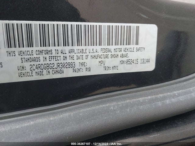 Dodge Grand Caravan Se 2018 2C4RDGBG2JR302993 Image 9