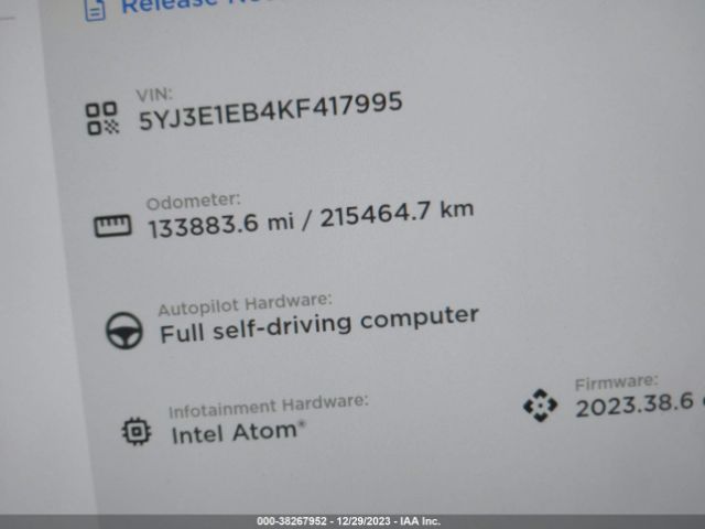 5YJ3E1EB4KF417995 Tesla Model 3 Long Range/performance