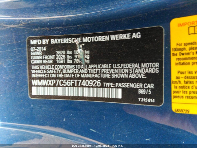 2015 MINI HARDTOP WMWXP7C56FT740926 Photo 8