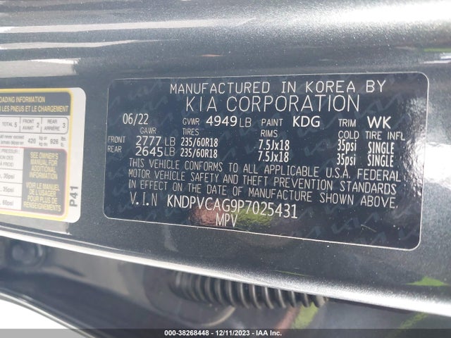 2023 KIA SPORTAGE HYBRID EX VIN: KNDPVCAG9P7025431