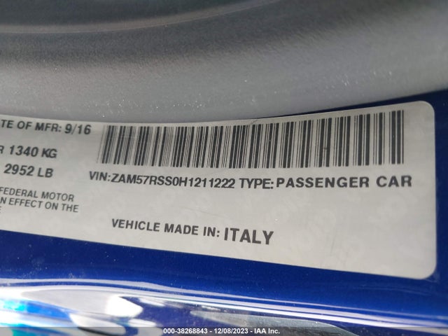 Maserati GHIBLI S 2017 ZAM57RSS0H1211222 Image 9