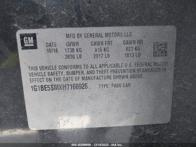 Chevrolet Cruze Lt Auto 2017 1G1BE5SMXH7168926 Image 9