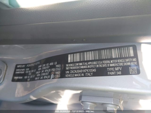 ZACNJBAB1KPK10549 Jeep Renegade Sport 4x4