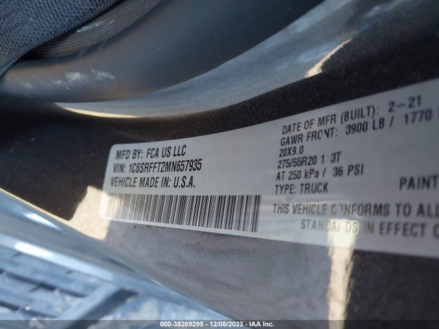 RAM 1500 Big Horn 2021 1C6SRFFT2MN657935 Image 9