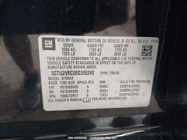 GMC Sierra 1500 Slt 2014 3GTU2VEC0EG305240 Image 9