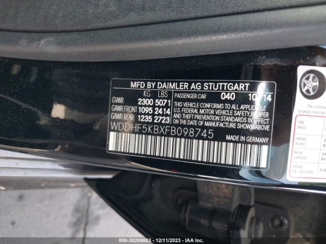 2015 MERCEDES-BENZ E-CLASS WDDHF5KBXFB098745 Photo 8