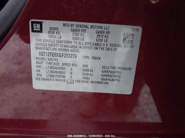 1GT12TE8XGF293279 GMC Sierra 2500hd Slt
