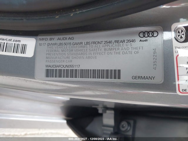 WAUC8AFCXJN055117 Audi A6 Premium/sport