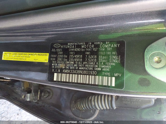 Hyundai Kona N Line 2022 KM8K33A38NU801930 Image 9