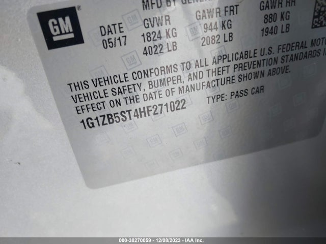 Chevrolet MALIBU LS 2017 1G1ZB5ST4HF271022 Image 9