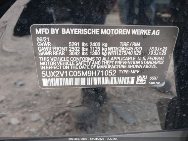 5UX2V1C05M9H71052 BMW X4 Xdrive30i