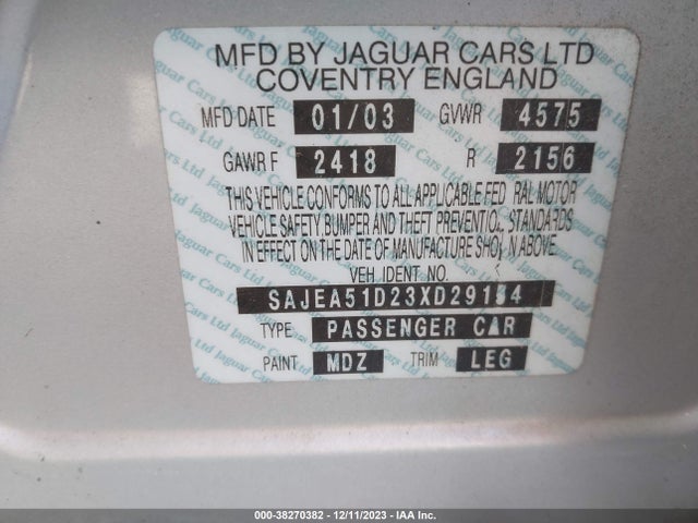 2003 JAGUAR X-TYPE SAJEA51D23XD29154 Photo 8