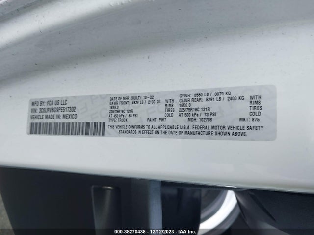 RAM Promaster 1500 136 Wb 2023 3C6LRVBG9PE517302 Image 9
