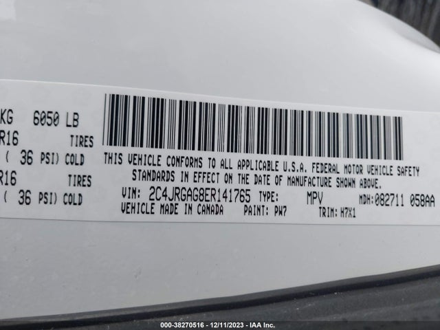 2C4JRGAG8ER141765 RAM Cargo Tradesman