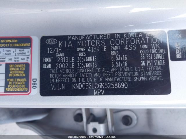 KNDCB3LC6K5258690 KIA NIRO LX